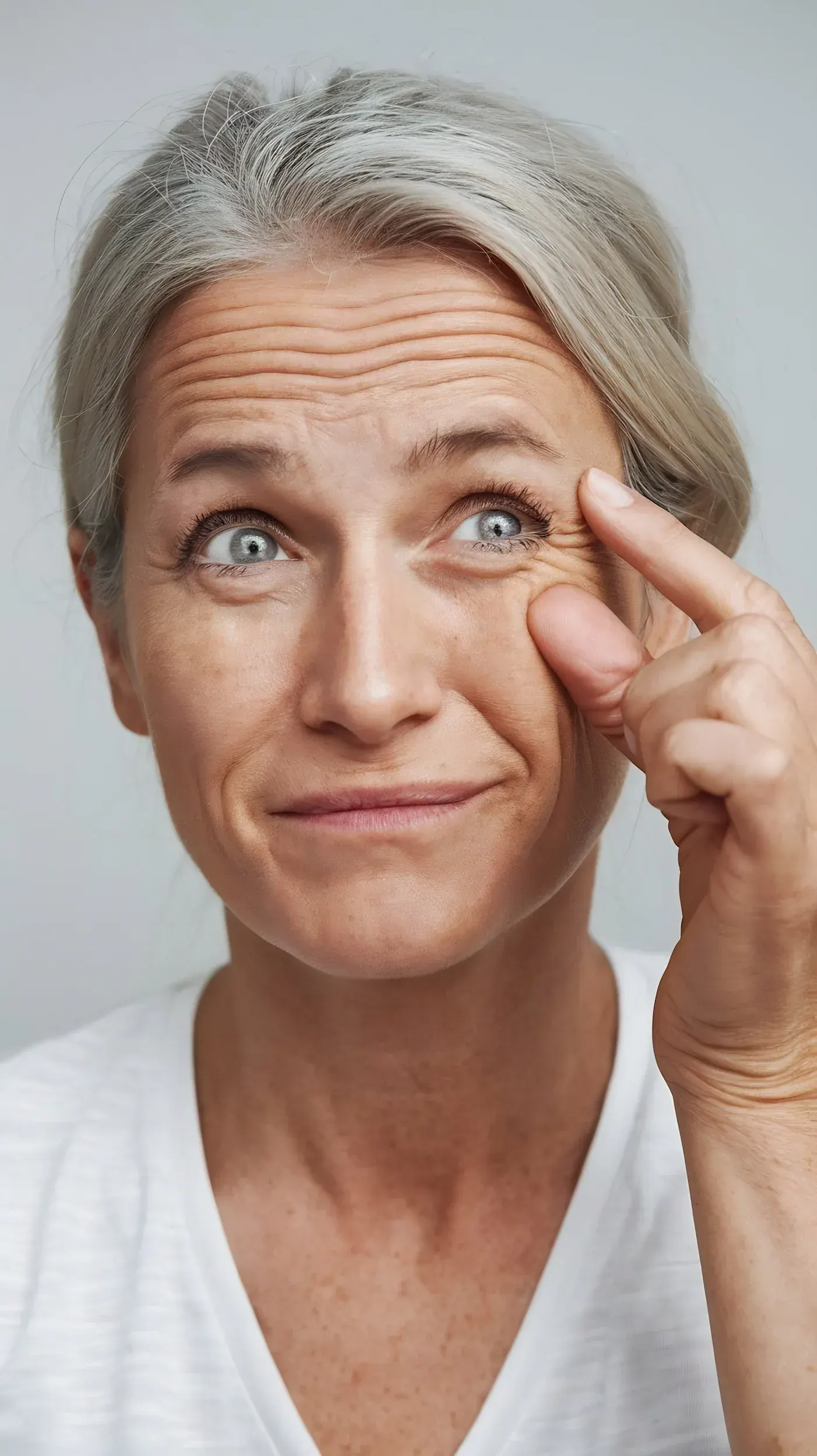 Woman concerned about wrinkles and fine lines at Mint Aesthetics & Skin
