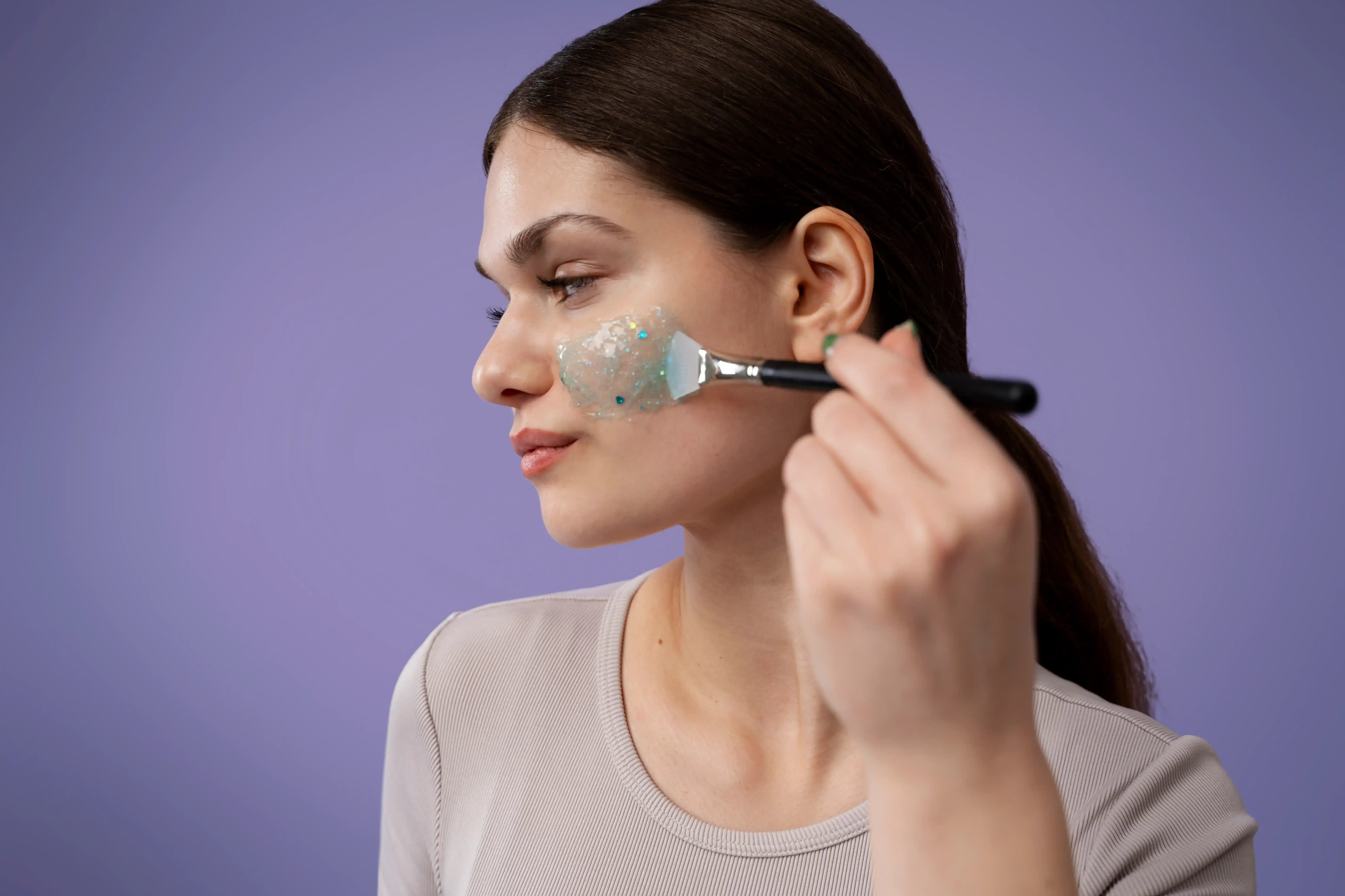 Woman with glowing skin after chemical peel treatment